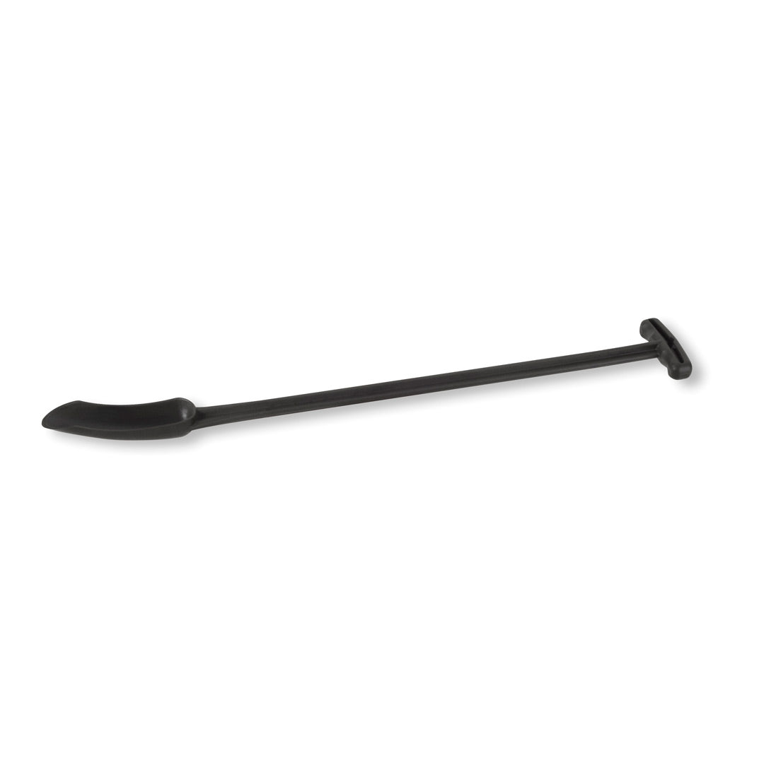 Black composter tool kit on white background.
