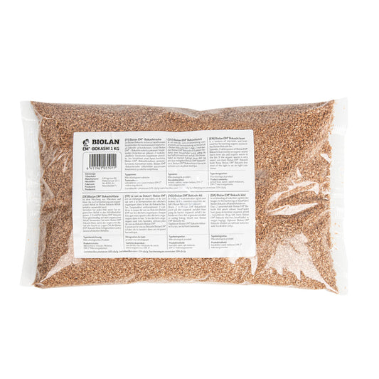 Pack of Biolan Bokashi EM granulate on white background